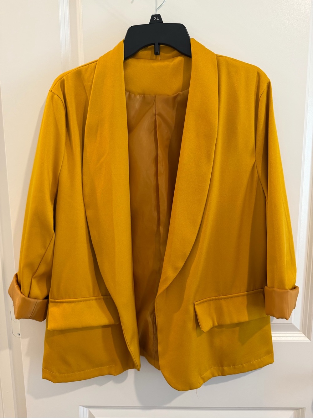 Amazon Mustard Yellow Open-Front Blazer Jacket - Women